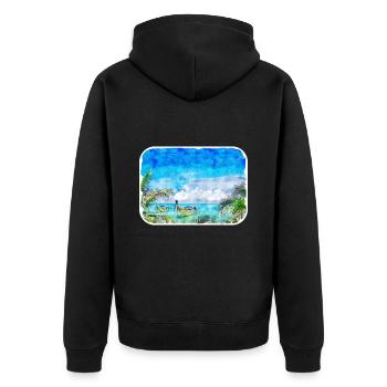 Thaïlande Aquarelle Esquisse Dessinée à la Main Illustration - Veste à capuche bio Premium Unisexe - noir - Dos - Nico (187cm)