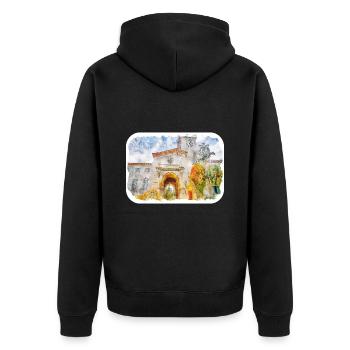 California Usa Watercolor Sketch Drawn Illustratio - Unisex Premium Organic Zip Hoodie - black - Back - Nico (187cm)