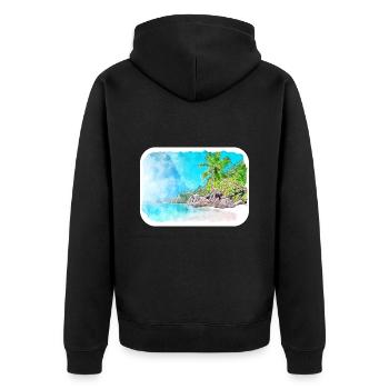 Philippinen Aquarell Skizze gezeichnete Illustration - Unisex Premium Bio Zip Hoodie - Schwarz - Hinten - Nico (187cm)