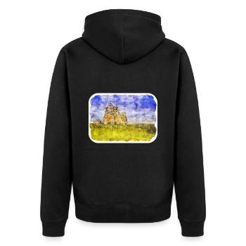 Pologne Repère Aquarelle Esquisse Dessin de peinture - Veste à capuche bio Premium Unisexe - noir - Dos - Nico (187cm)
