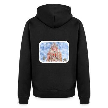 San Miguel De Allende Mexique Aquarelle Esquisse Dra - Veste à capuche bio Premium Unisexe - noir - Dos - Nico (187cm)
