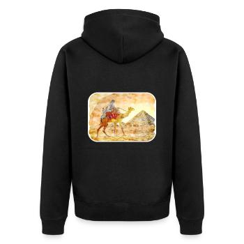 Cairo Egypt Watercolor Sketch Drawn Illustration - Unisex Premium Organic Zip Hoodie - black - Back - Nico (187cm)