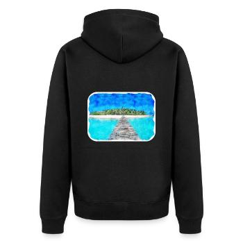 Philippinen Aquarell Skizze gezeichnete Illustration - Unisex Premium Bio Zip Hoodie - Schwarz - Hinten - Nico (187cm)