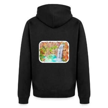 Mexique Aquarelle Esquisse Dessinée à la main Illustration - Veste à capuche bio Premium Unisexe - noir - Dos - Nico (187cm)