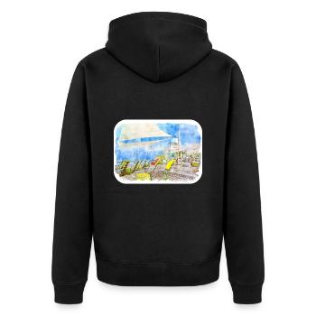Maldives Watercolor Sketch Hand Drawn Illustration - Unisex Premium Organic Zip Hoodie - black - Back - Nico (187cm)