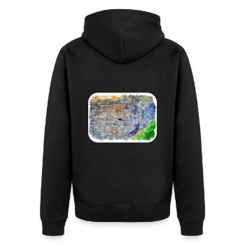 Irlande Royaume-Uni Aquarelle Esquisse Peinture Illustration - Veste à capuche bio Premium Unisexe - noir - Dos - Nico (187cm)