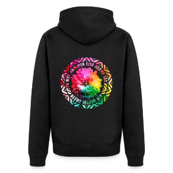 Wer anderen eine Blume sät, blüht selber auf! - Unisex Premium Bio Zip Hoodie - Schwarz - Hinten - Nico (187cm)