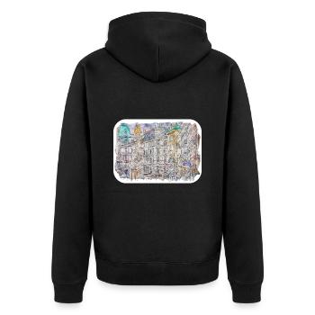 Vienne Autriche Aquarelle Esquisse Dessinée Illustratio - Veste à capuche bio Premium Unisexe - noir - Dos - Nico (187cm)