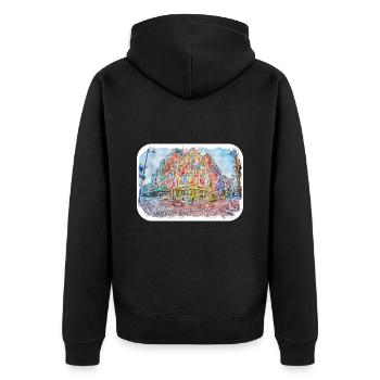 Irlande Royaume-Uni Aquarelle Esquisse Peinture Illustration - Veste à capuche bio Premium Unisexe - noir - Dos - Nico (187cm)