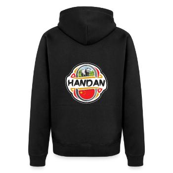 Handan China Flag Badge Souvenir de voyage Timbre souvenir - Veste à capuche bio Premium Unisexe - noir - Dos - Nico (187cm)
