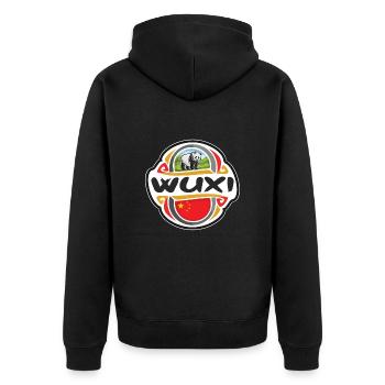 Wuxi China Flag Badge Souvenir de voyage - Veste à capuche bio Premium Unisexe - noir - Dos - Nico (187cm)