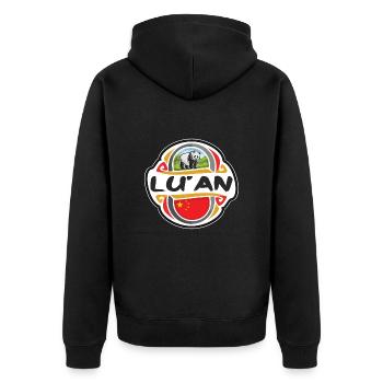 Lu’an China Flag Badge Souvenir de voyage - Veste à capuche bio Premium Unisexe - noir - Dos - Nico (187cm)