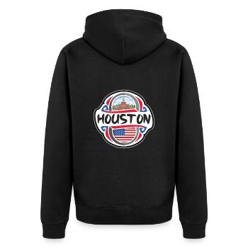 Houston ÉTATS-UNIS Drapeau des États-Unis Souvenir de voyage Bad - Veste à capuche bio Premium Unisexe - noir - Dos - Nico (187cm)