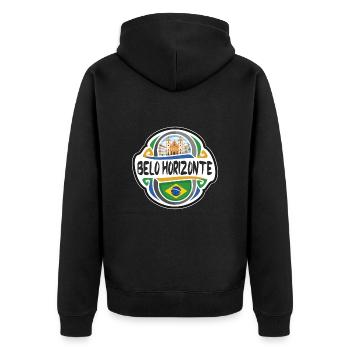 Belo Horizonte Brésil Drapeau Voyage Souvenir Badge S - Veste à capuche bio Premium Unisexe - noir - Dos - Nico (187cm)