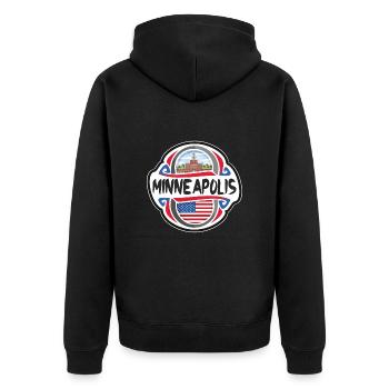 Minneapolis USA Drapeau des États-Unis Souvenir de voyage - Veste à capuche bio Premium Unisexe - noir - Dos - Nico (187cm)