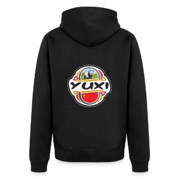 Yuxi China Flag Badge Souvenir de voyage Timbre souvenir - Veste à capuche bio Premium Unisexe - noir - Dos - Nico (187cm)