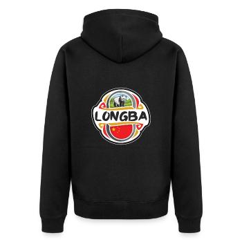 Longba China Flag Badge Souvenir de voyage - Veste à capuche bio Premium Unisexe - noir - Dos - Nico (187cm)