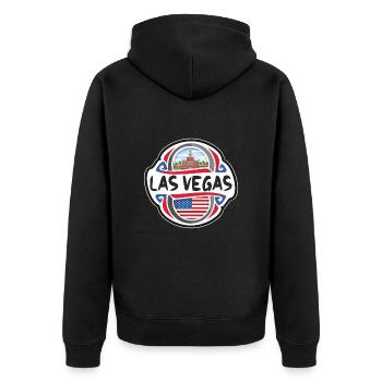 Las Vegas États-Unis Drapeau des États-Unis Souvenir de voyage B - Veste à capuche bio Premium Unisexe - noir - Dos - Nico (187cm)