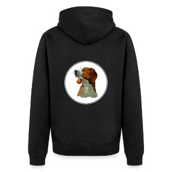 American English Coonhound Dog Sketch Illustration - Veste à capuche bio Premium Unisexe - noir - Dos - Nico (187cm)