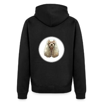 American Cocker Spaniel Dog Watercolor Illustratio - Unisex Premium Organic Zip Hoodie - black - Back - Nico (187cm)