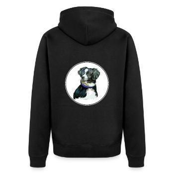 Illustration de l’aquarelle du chien de berger australien - Veste à capuche bio Premium Unisexe - noir - Dos - Nico (187cm)
