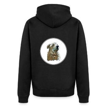 Akbash Dog Aquarelle Peinture Illustration - Veste à capuche bio Premium Unisexe - noir - Dos - Nico (187cm)