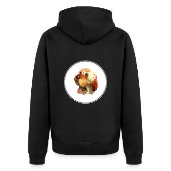 Basset Bleu De Gascogne Aquarelle pour chien Illustratio - Veste à capuche bio Premium Unisexe - noir - Dos - Nico (187cm)