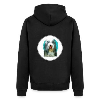 Beagle-Harrier Scent Hound Dog Sketch Illustration - Veste à capuche bio Premium Unisexe - noir - Dos - Nico (187cm)