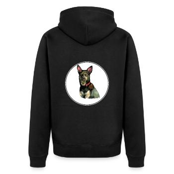 Australian Kelpie Dog Watercolor Illustration - Unisex Premium Organic Zip Hoodie - black - Back - Nico (187cm)