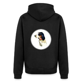 Ariegeois Dog Watercolor Sketch Illustration - Unisex Premium Organic Zip Hoodie - black - Back - Nico (187cm)