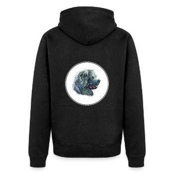 Illustration aquarelle de chien de berger caucasien - Veste à capuche bio Premium Unisexe - noir - Dos - Nico (187cm)