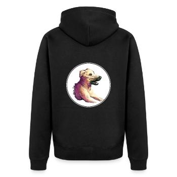 Kombai Hund Aquarell Farbe Illustration - Unisex Premium Bio Zip Hoodie - Schwarz - Hinten - Nico (187cm)
