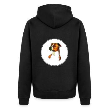 Illustration d’aquarelle de chien Foxhound anglais - Veste à capuche bio Premium Unisexe - noir - Dos - Nico (187cm)