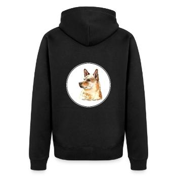 Canaan Dog Aquarelle Peinture Illustration - Veste à capuche bio Premium Unisexe - noir - Dos - Nico (187cm)