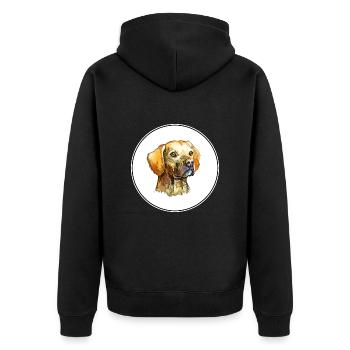Portuguese Pointer Dog Watercolor Illustration - Unisex Premium Organic Zip Hoodie - black - Back - Nico (187cm)