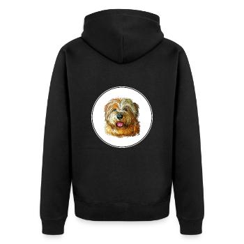 Norfolk Terrier Dog Aquarelle Sketch Illustration - Veste à capuche bio Premium Unisexe - noir - Dos - Nico (187cm)