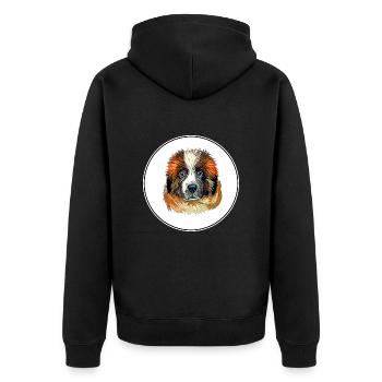 Moscow Watchdog Dog Watercolor Sketch Illustration - Unisex Premium Organic Zip Hoodie - black - Back - Nico (187cm)