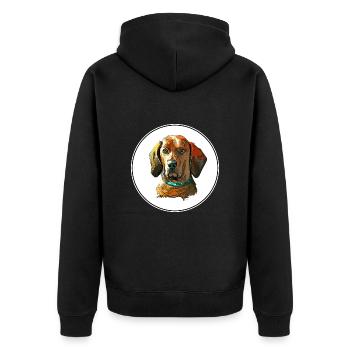 Redbone Coonhound Dog Aquarelle Illustration - Veste à capuche bio Premium Unisexe - noir - Dos - Nico (187cm)