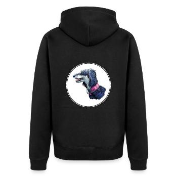 Saluki Dog Aquarelle Peinture Illustration - Veste à capuche bio Premium Unisexe - noir - Dos - Nico (187cm)