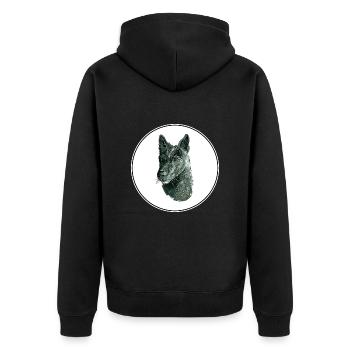 Illustration de l’aquarelle de seskar Seal Dog - Veste à capuche bio Premium Unisexe - noir - Dos - Nico (187cm)