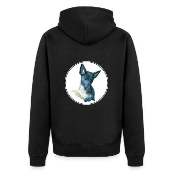 Illustration de l’aquarelle de seskar Seal Dog - Veste à capuche bio Premium Unisexe - noir - Dos - Nico (187cm)