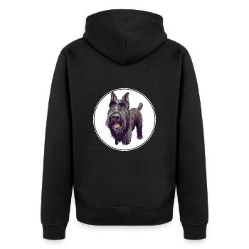 Mittelschnauze Standard Schnauzer Hund Illustration - Unisex Premium Bio Zip Hoodie - Schwarz - Hinten - Nico (187cm)