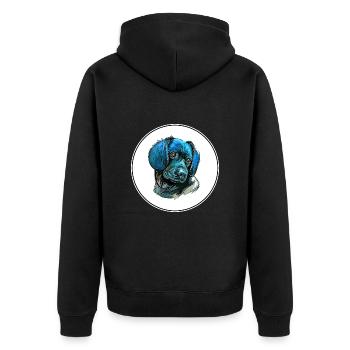 Stabyhoun Stabij Aquarelle pour chien Illustration - Veste à capuche bio Premium Unisexe - noir - Dos - Nico (187cm)
