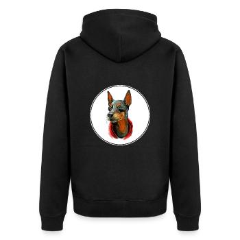 Toy Manchester Terrier Dog Watercolor Illustration - Unisex Premium Organic Zip Hoodie - black - Back - Nico (187cm)
