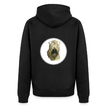 Soft Coated Wheaten Terrier Dog Illustration - Unisex Premium Organic Zip Hoodie - black - Back - Nico (187cm)