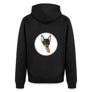 Jouet Fox Terrier Chien Aquarelle Sketch Illustration - Veste à capuche bio Premium Unisexe - noir - Dos - Nico (187cm)