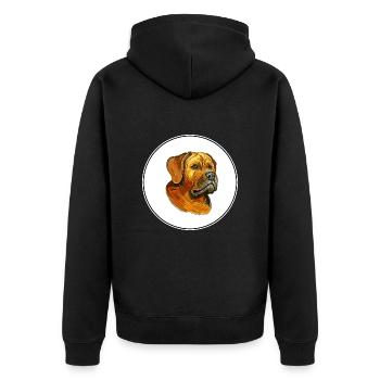 Tosa Dog Aquarelle Peinture Illustration - Veste à capuche bio Premium Unisexe - noir - Dos - Nico (187cm)