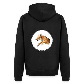 Carolina Puppy Dog Aquarelle Art Illustration - Veste à capuche bio Premium Unisexe - noir - Dos - Nico (187cm)