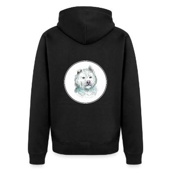 Xiasi Dog Aquarelle Peinture Illustration - Veste à capuche bio Premium Unisexe - noir - Dos - Nico (187cm)