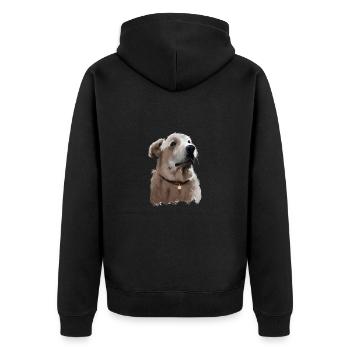 Akbash Dog Aquarelle Peinture Illustration - Veste à capuche bio Premium Unisexe - noir - Dos - Nico (187cm)